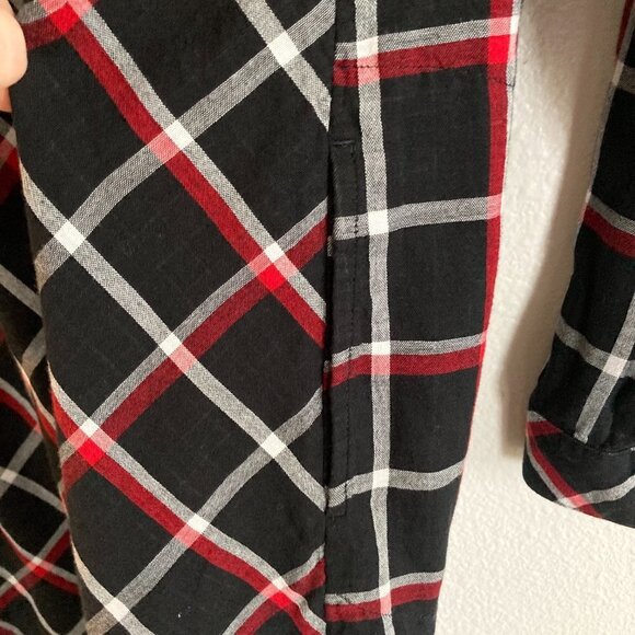 J. Jill Plaid Button Down Tunic Long Sleeve Shirt - Picture 7 of 9